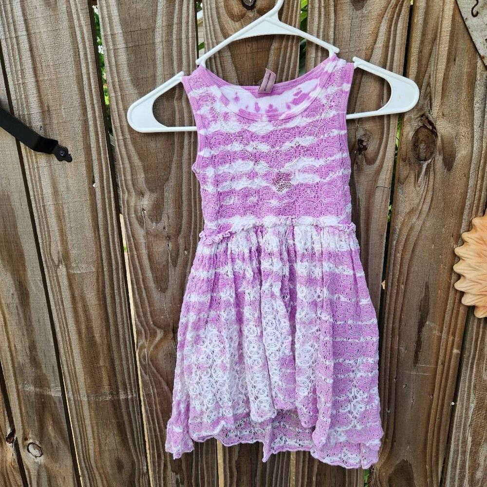 Mignone Purple Tie-Dye Lace Tiered Dress Girls Size 6X